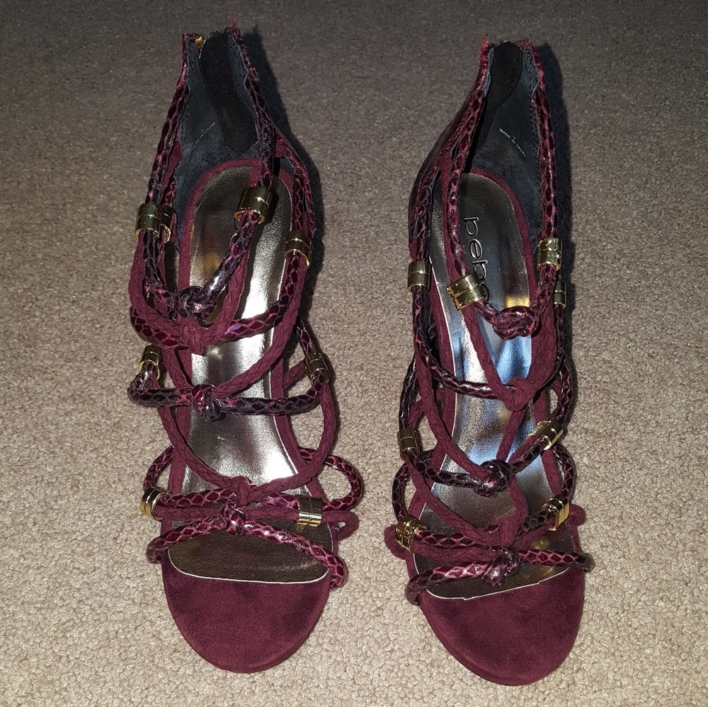 Strappy bebe heels
